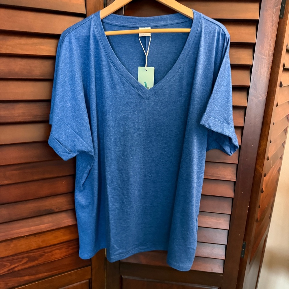 Blue V-Neck T-Shirt